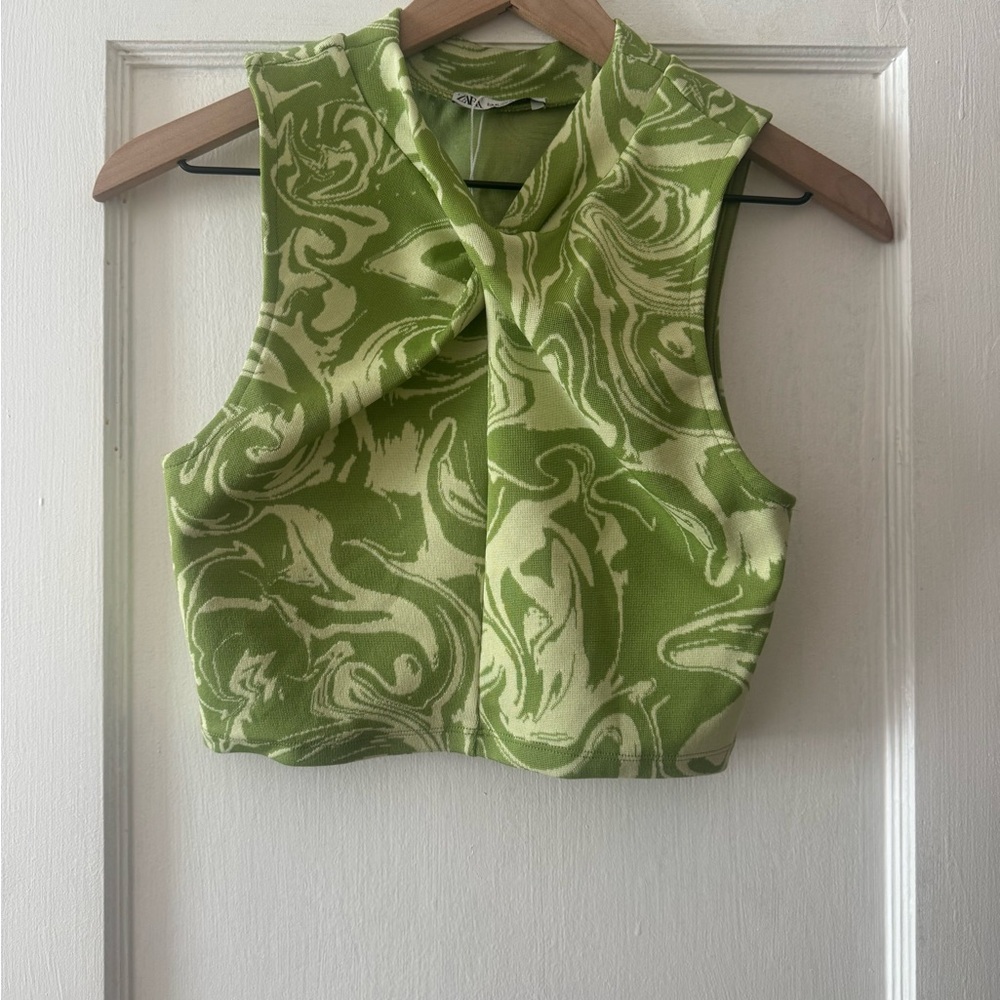 Zara Green Swirl Tank Top